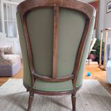 Fauteuil bergère louis XVI vert