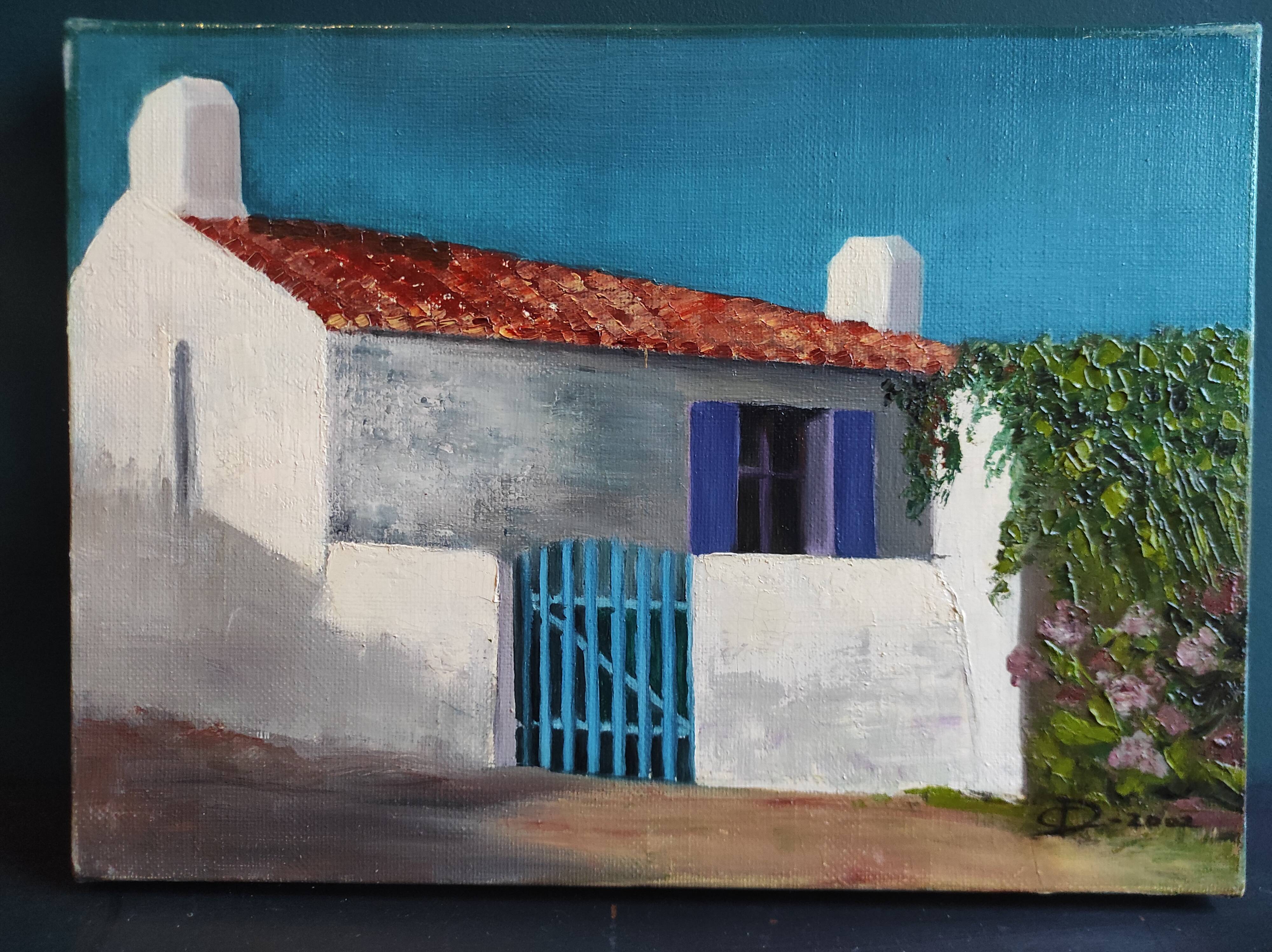 French oil painting, signed CD, 2002