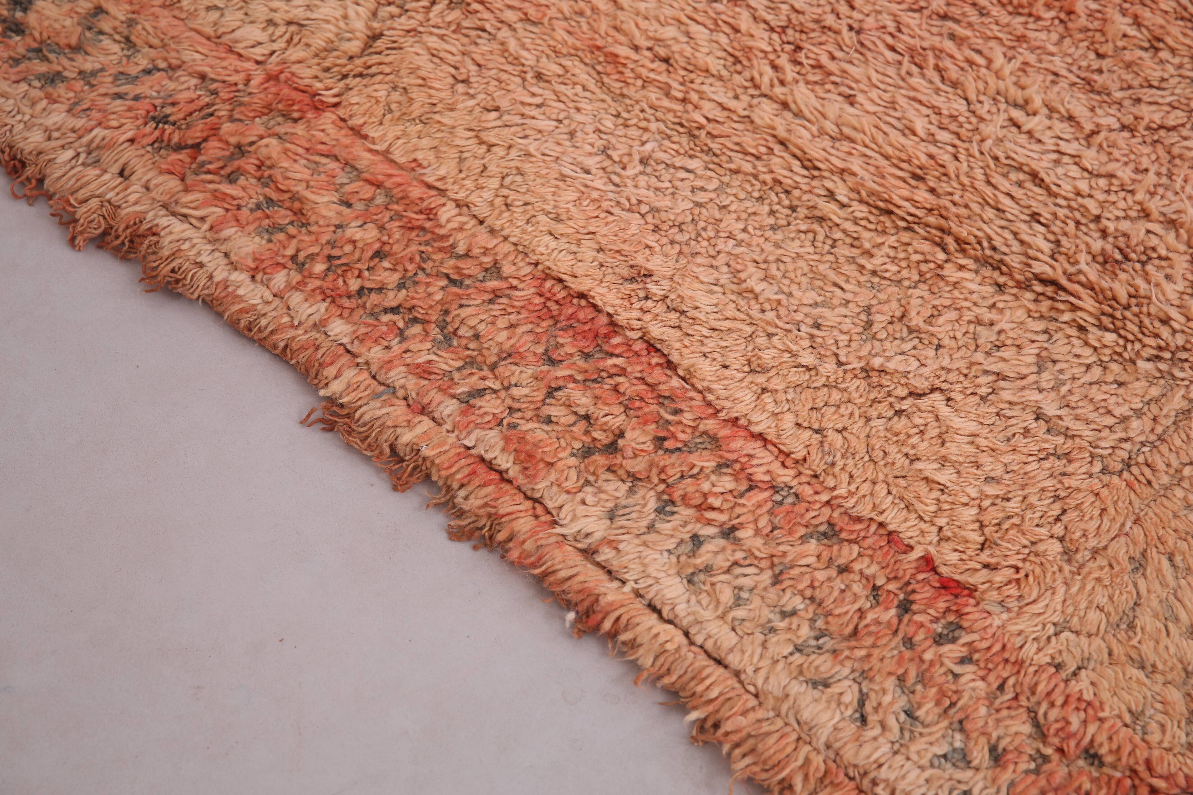 Peach Vintage Moroccan Rug 183 x 274 cm, Berber Wool Rug, Bohemian Rug