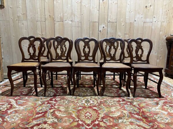 Série de 10 chaises époque Louis Philippe Cannees