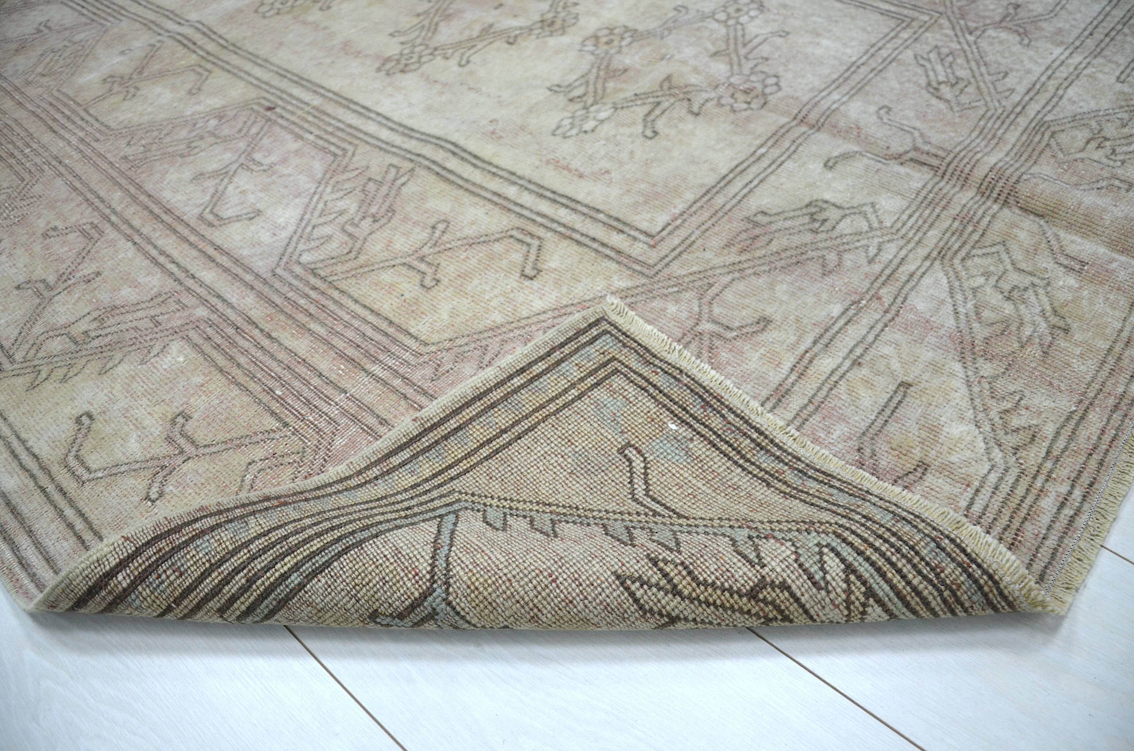 Tapis Oushak orange et beige sku 1153