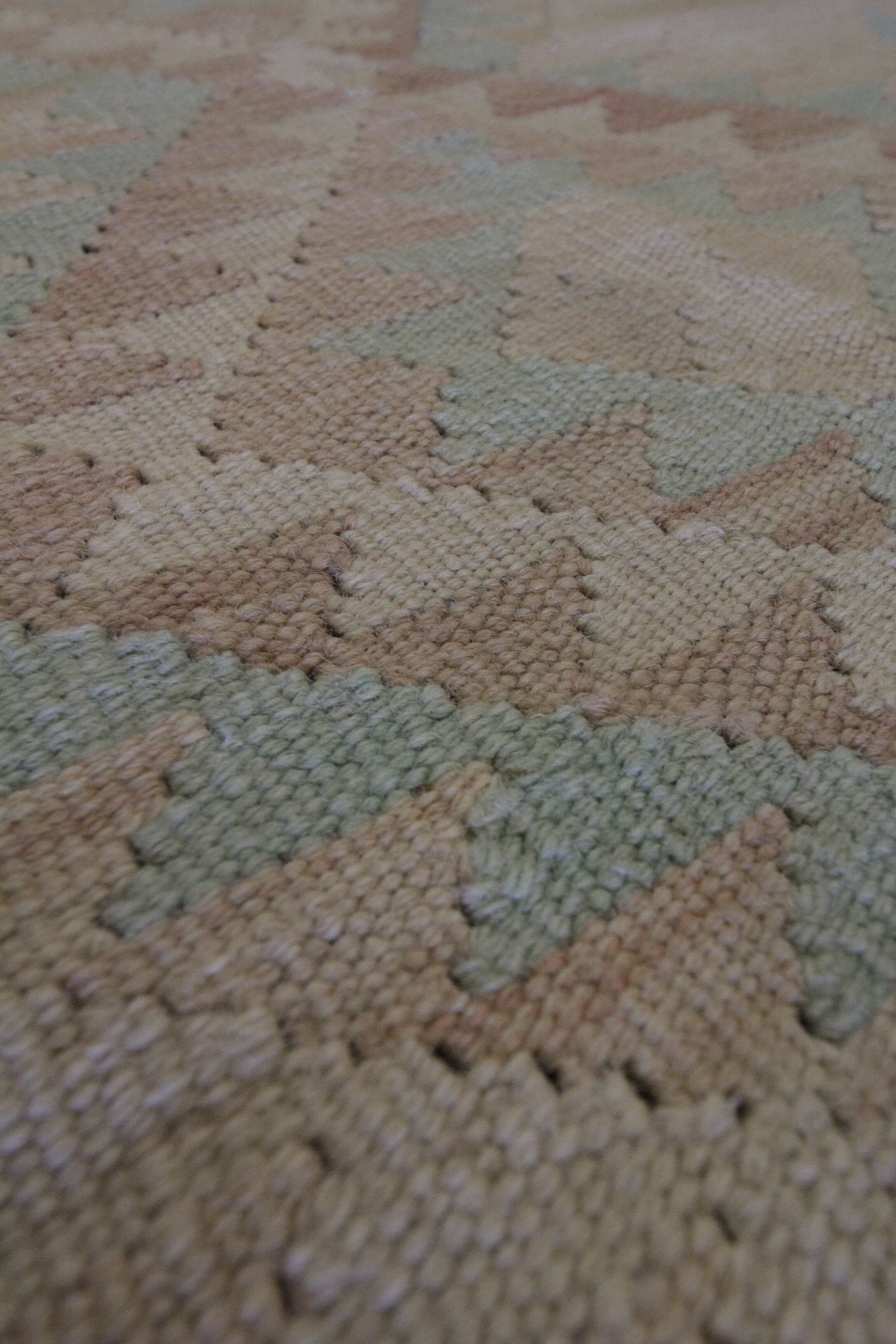 Handmade Cream Wool Kilim Traditional geometric Oriental Area Rug- 83x105cm