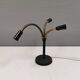 Old cast iron table lamp with brass bend and 3 light sources