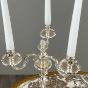 Pair of silver-plated candelabra, Louis XV style, 20th century