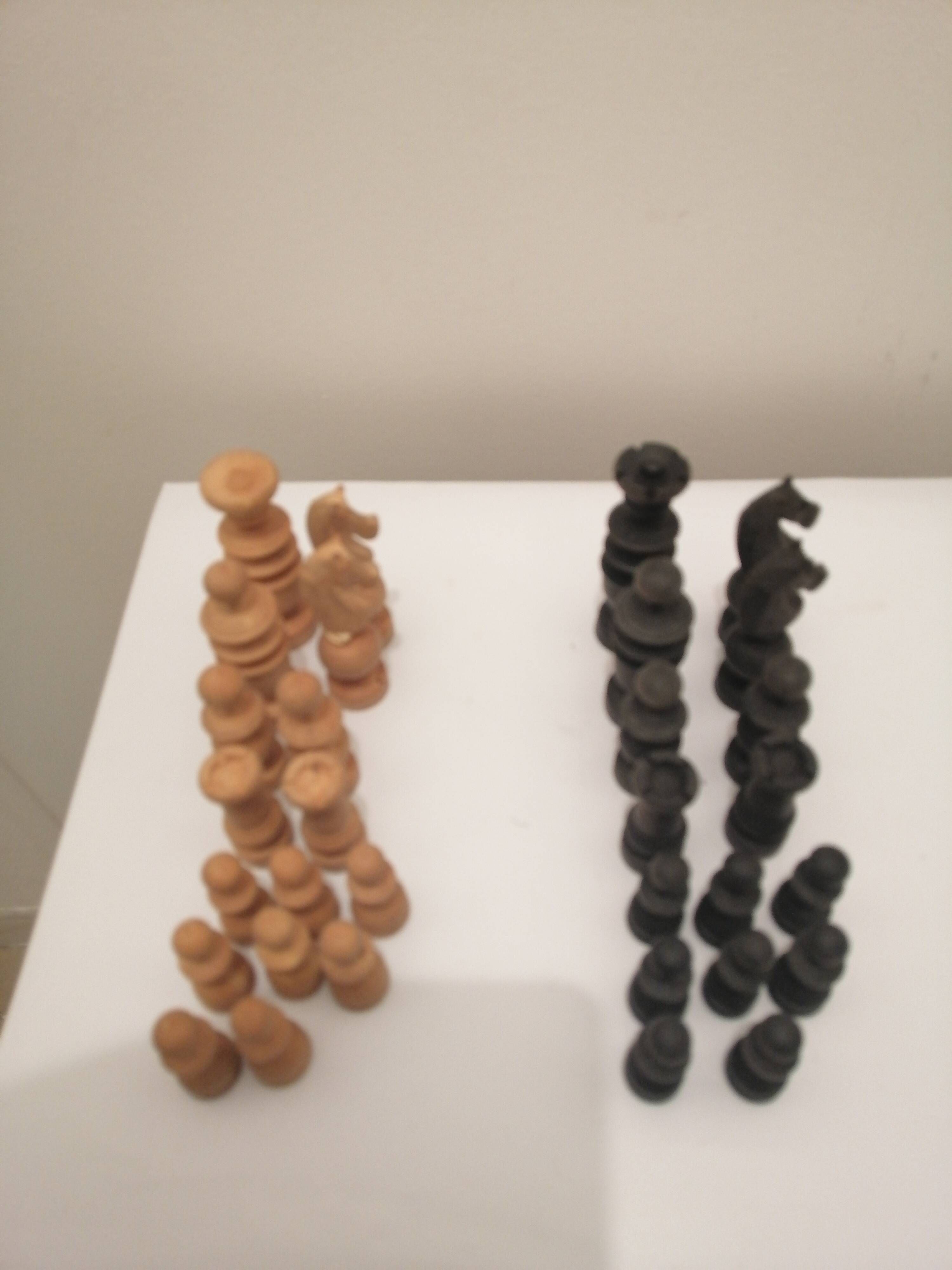 lot of chess pawns in carved turned boxwood (32 pieces)
