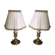 Pair of brass bedside lamps