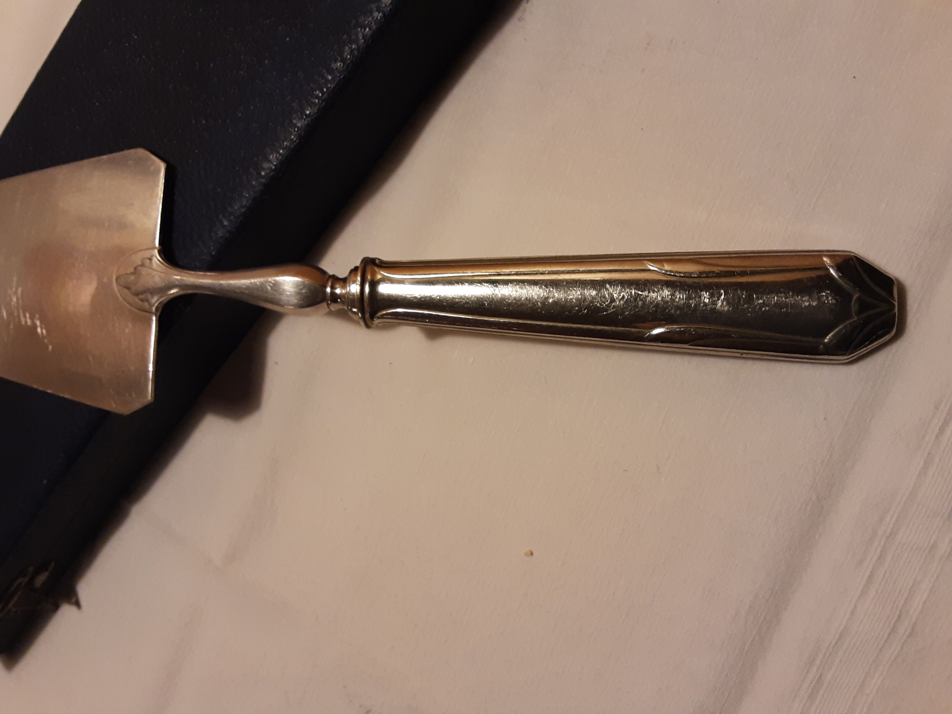 Silver metal pie shovel