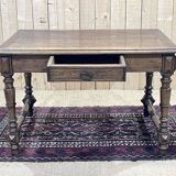 Oak desk table with one drawer, work from the 1930s