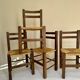Set de quatre chaises paysannes paillées