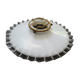 Lampshade suspension in opaline toothed white years 40 claw brass small model Ø 20.5 cm