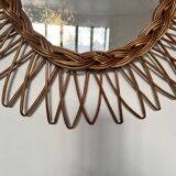 Rattan sun mirror