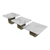 Set of 3 marble nesting tables, Italy 1970
