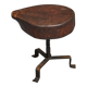 Tree Stump Stool or Solid Wood and Wrought Iron Side Table, Mid-Century