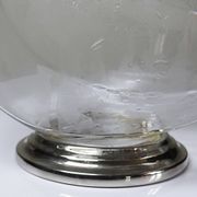 Vintage glass and silver-plated metal jug, modernist pitcher/carafe from 1950-1970.