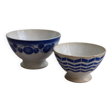 Set of 2 antique ceramic bowls