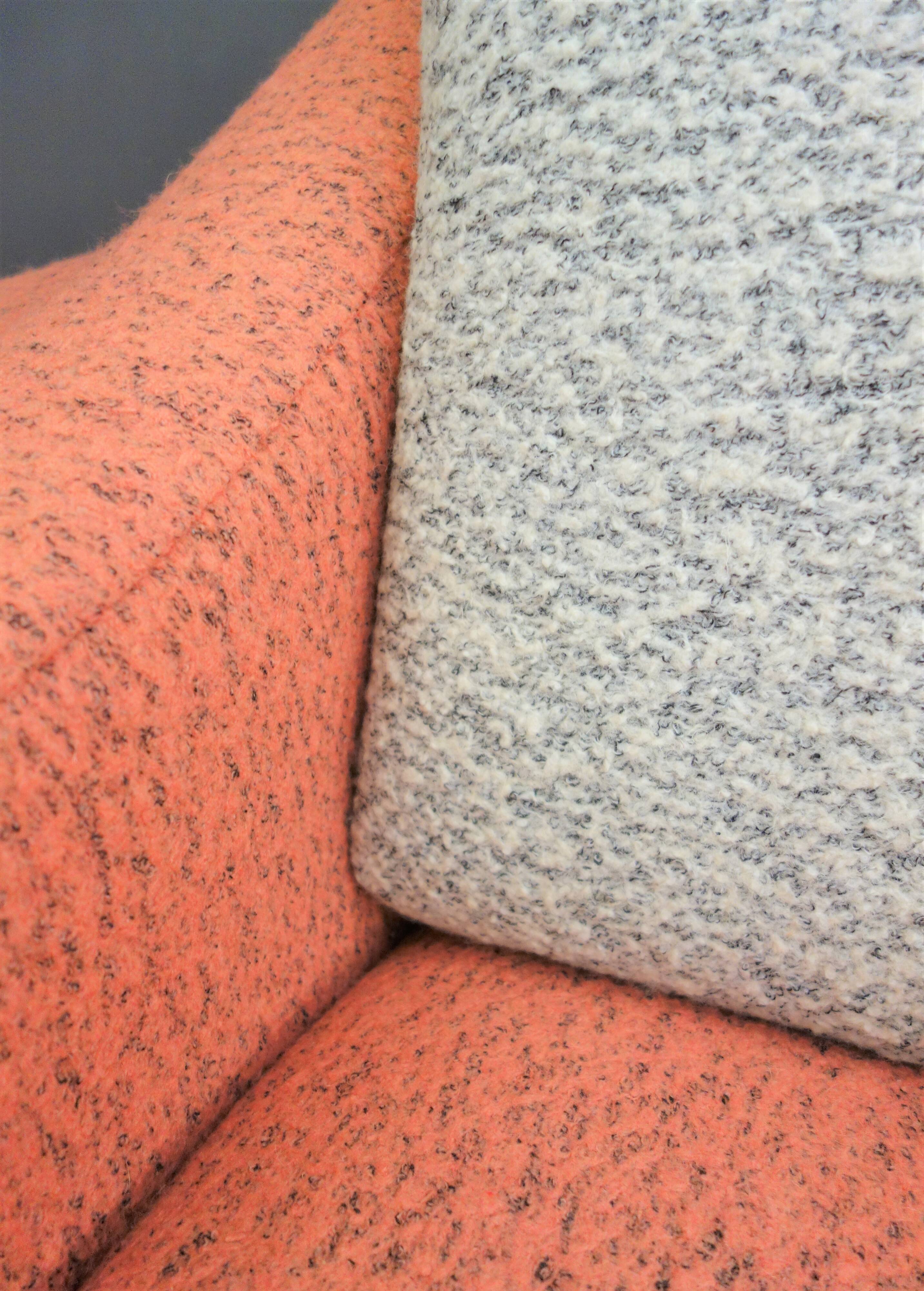 Set of pink and grey club chairs 1960s