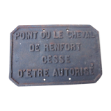 Cast iron horse reinforcement plate