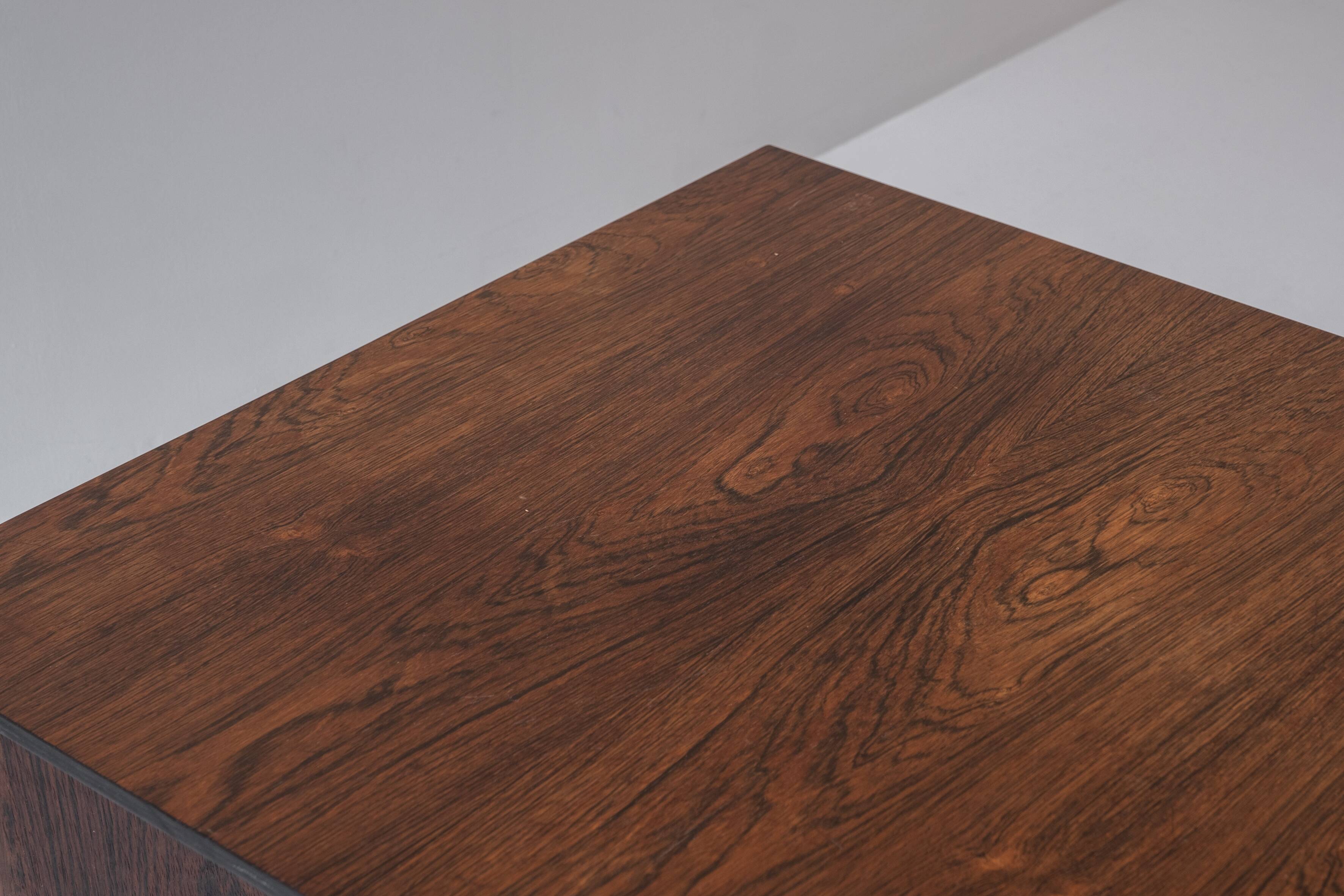 Rosewood square coffee table from Denmark, designed in the 1960s.