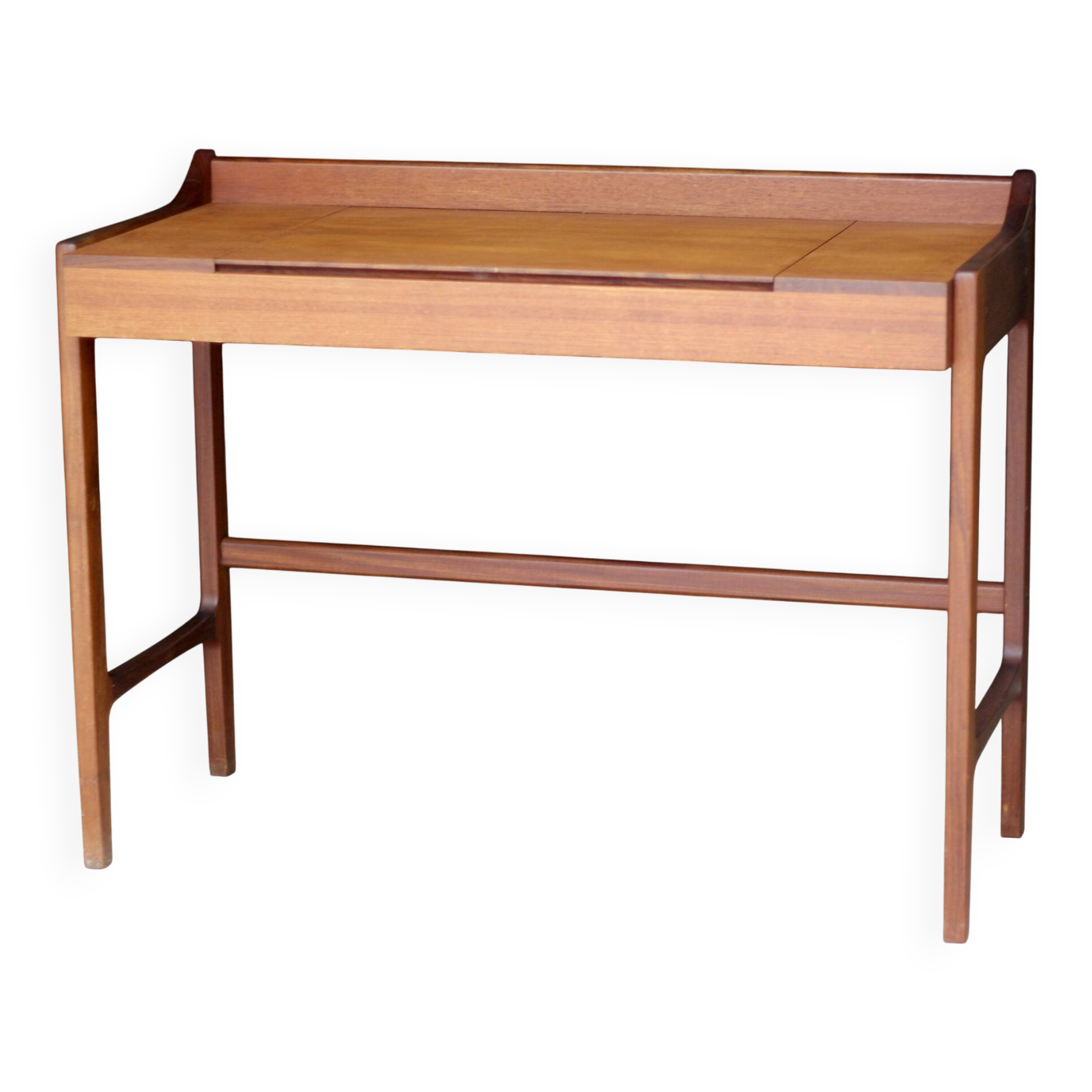 Succession LACOSTE: Scandinavian teak desk hairdresser (1960s).