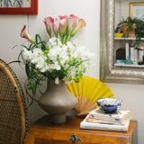 Ceramic sandblasted vase