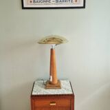 Grande lampe nautique bois et laiton années 80