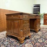 New! - Classic English Desk Partnerdesk Red Leather