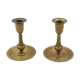 Pair of gossip candle holders in bronze and brass gilded period