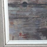 Ancient painting representing the cathedral of Auxerre.