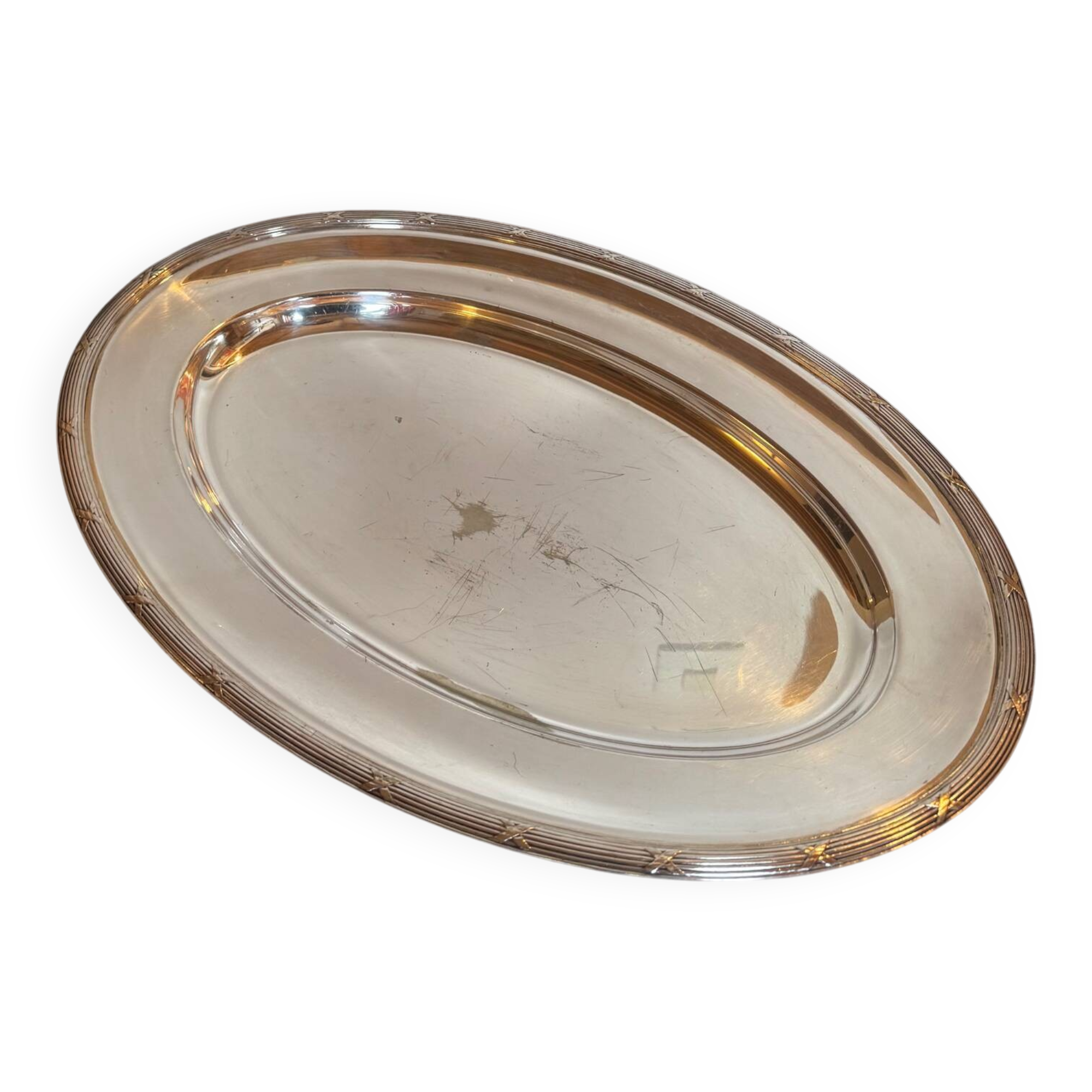 Grand plat de service ovale Fracalanza XX siècle