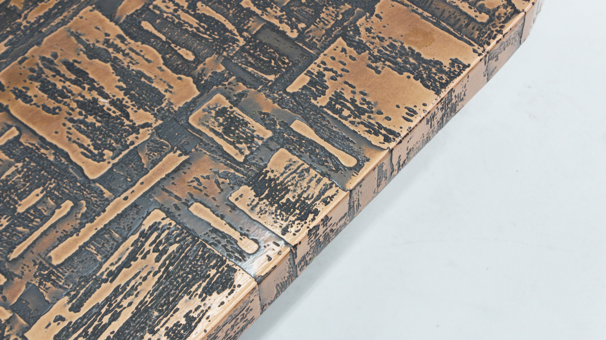 Vintage mid century brutalist copper coffee table 1970s