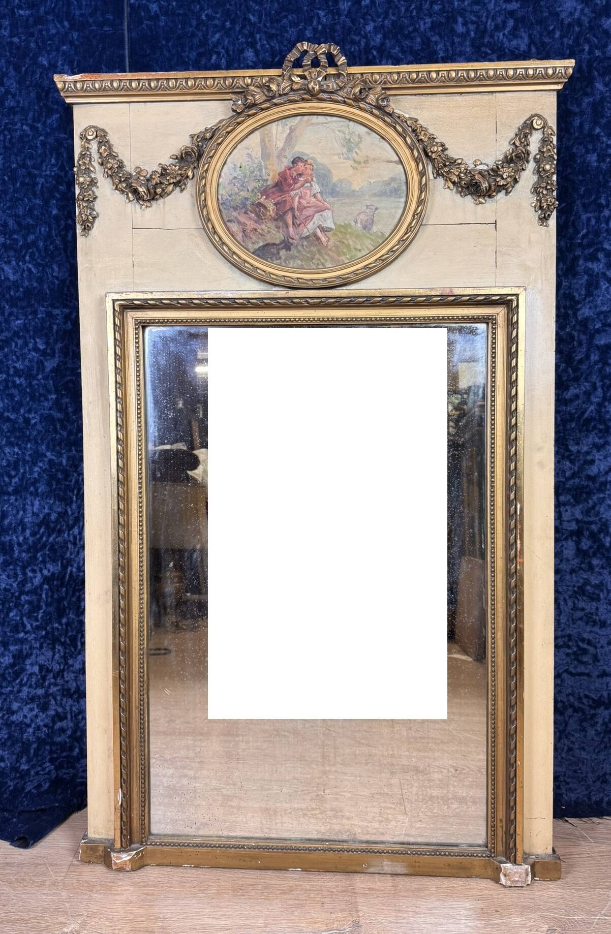 Trumeau style lxvi in lacquered and gilded wood