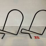 Pair of black metal bookends B