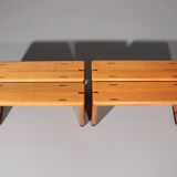 Bancs en hêtre italien des années 1960 – sièges intemporels du milieu du siècle