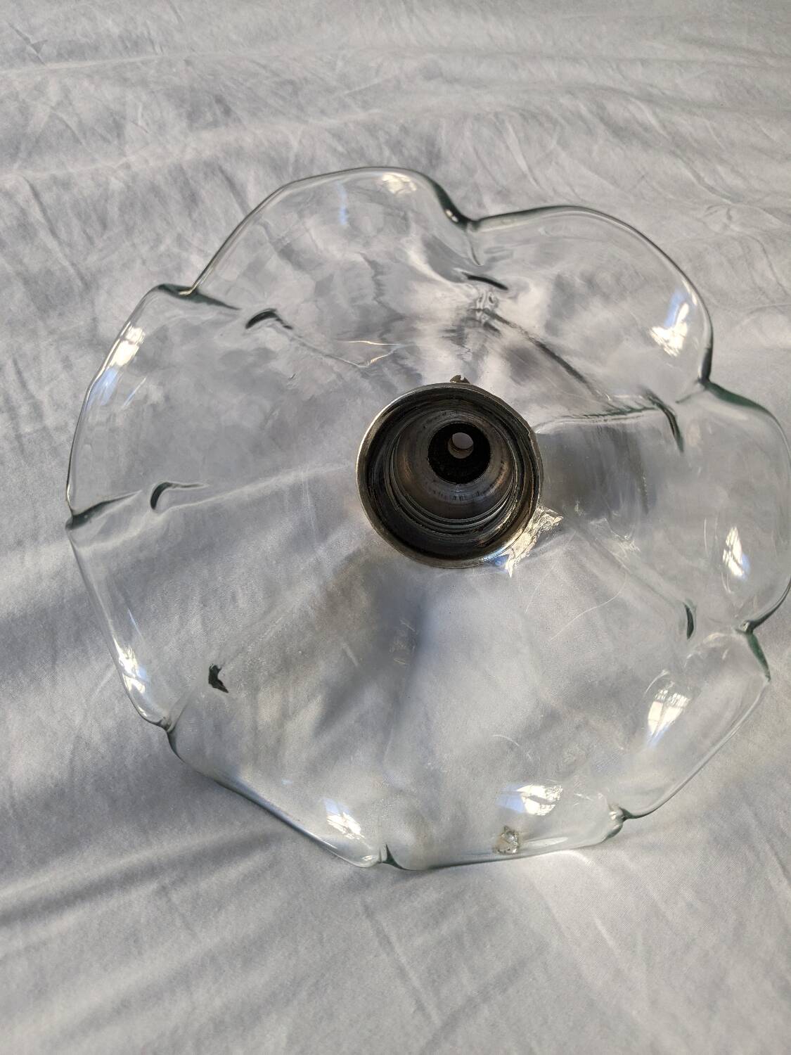 Retro glass and metal pendant light