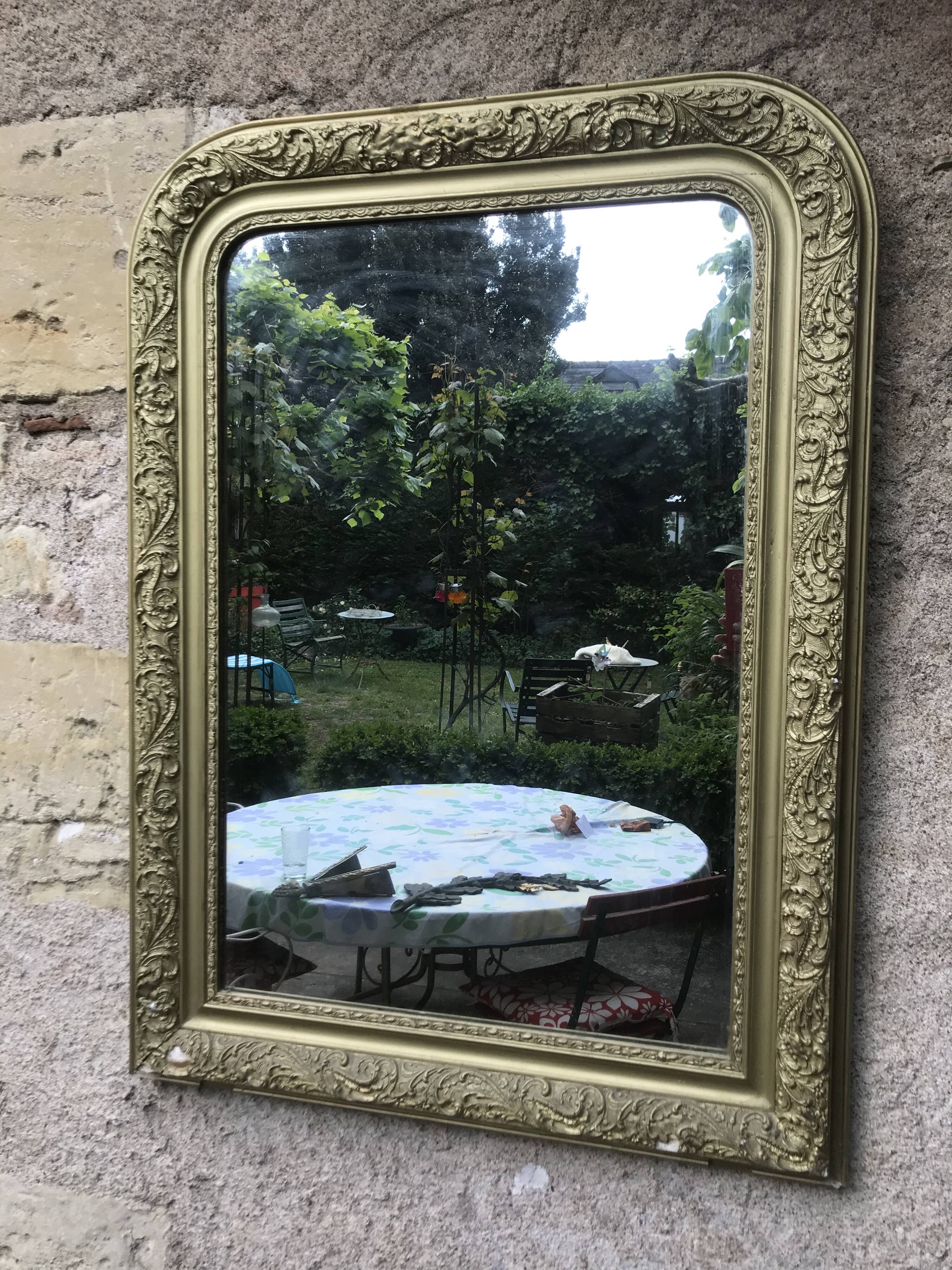 Mirror Louis-Philippe golden 104x65 cm