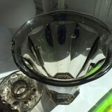 Vase ancien verre fumé pour fleurs séchées