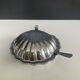Vintage shell butter dish in stainless steel and blue glass