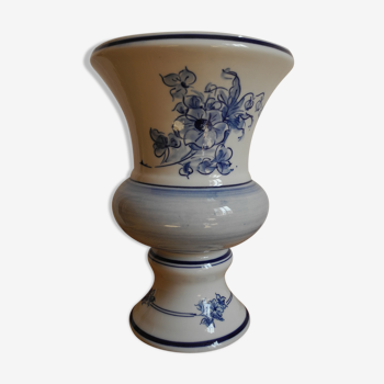 Vase porcelaine d'art "ecoute s'il pleut" poterie huet