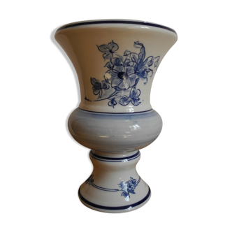 Vase porcelaine d'art "ecoute s'il pleut" poterie huet