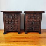 Pair of 1950s Brutalist bedside tables
