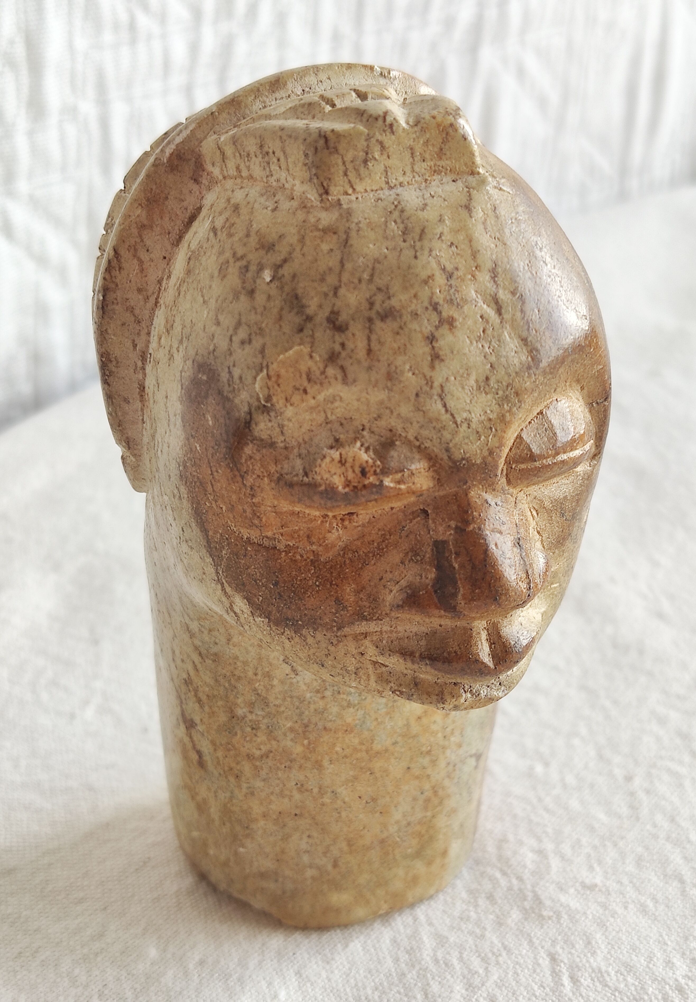 Stone sculpture - African head - Gabon