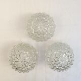 Lot 3 globe tulips in pressed glass