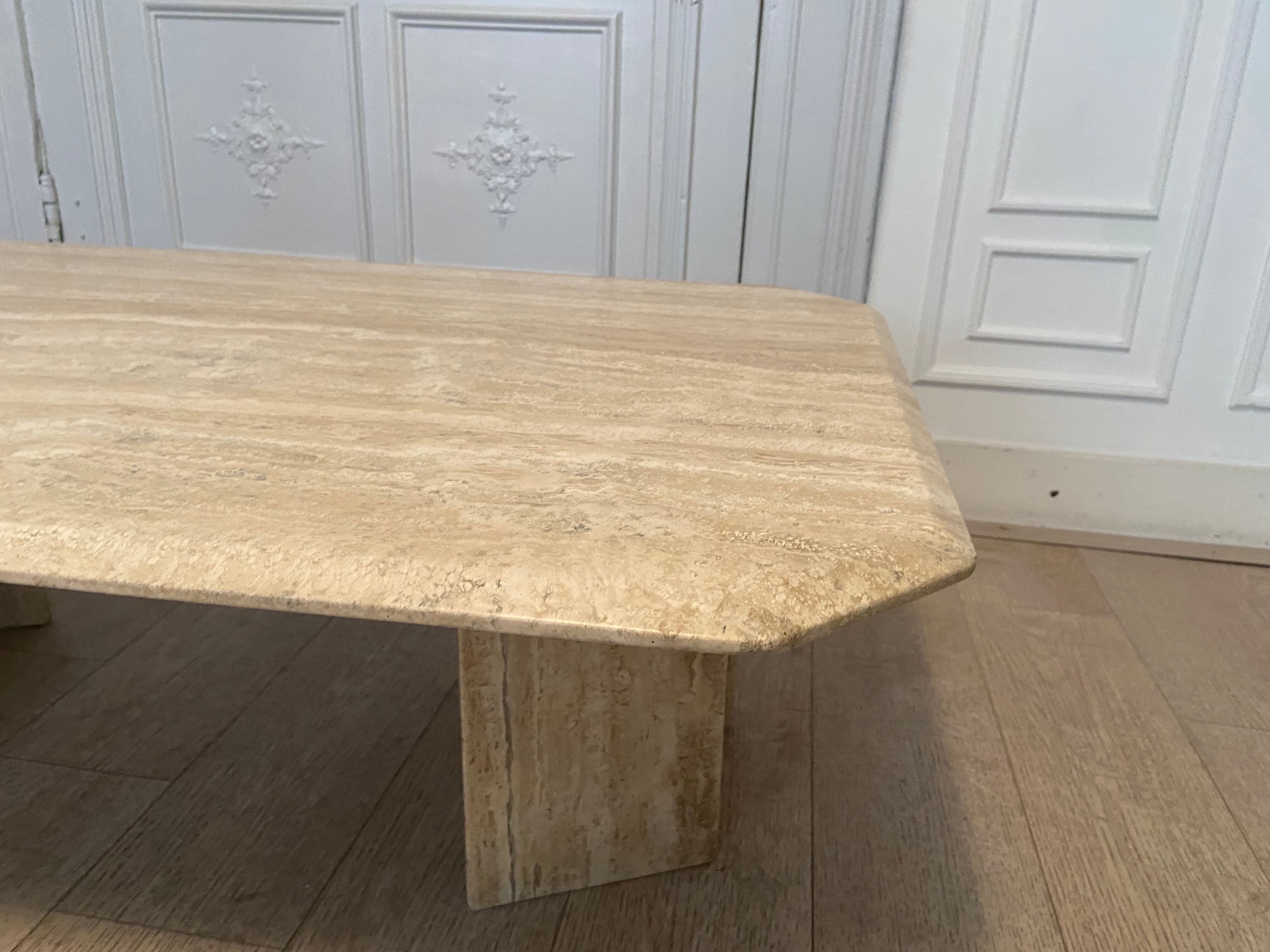 Travertine coffee table, Italy, 1980s