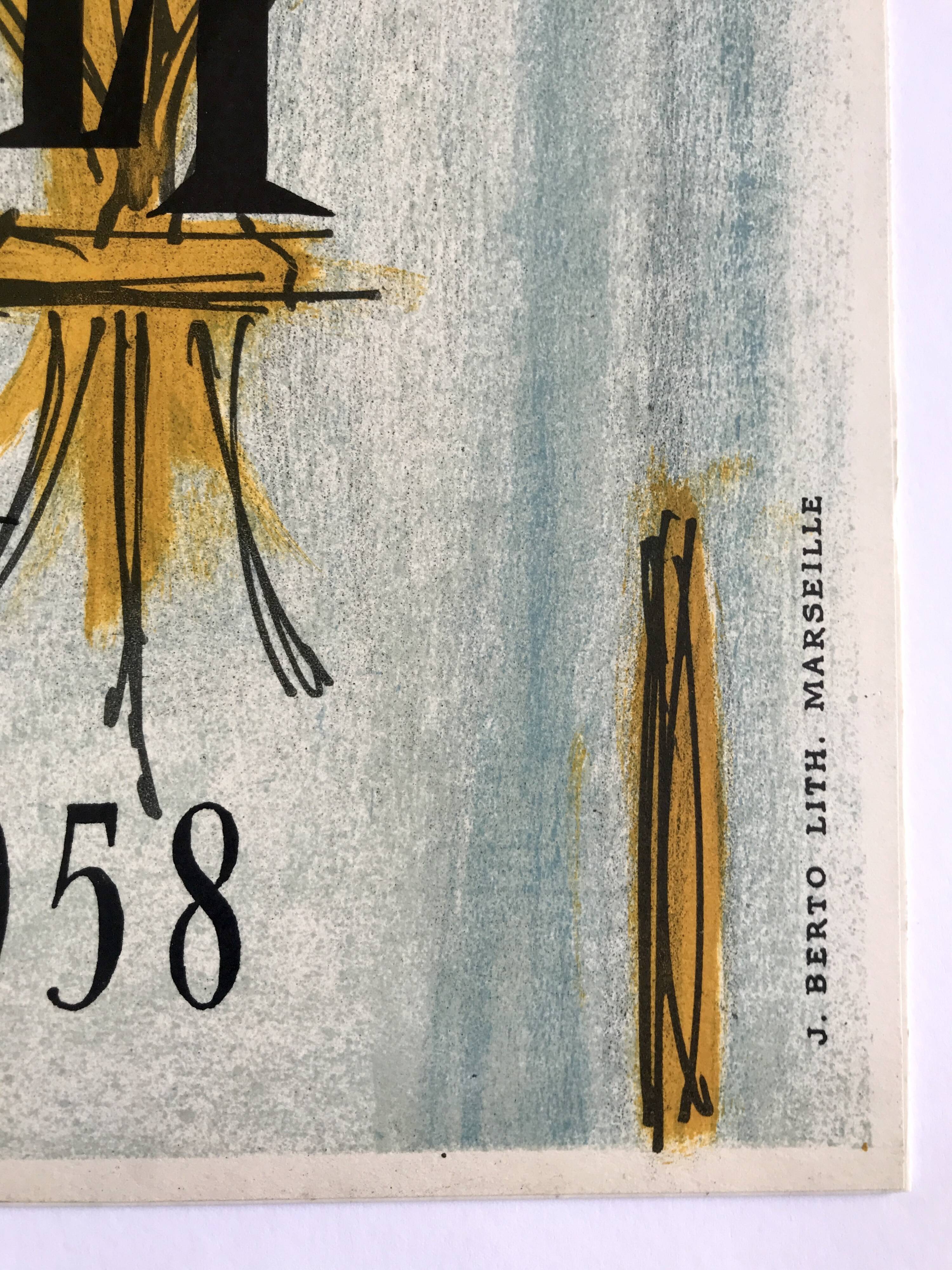 Bernard Buffet, Joan of Arc / David and Garnier Gallery, 1958. original lithograph poster
