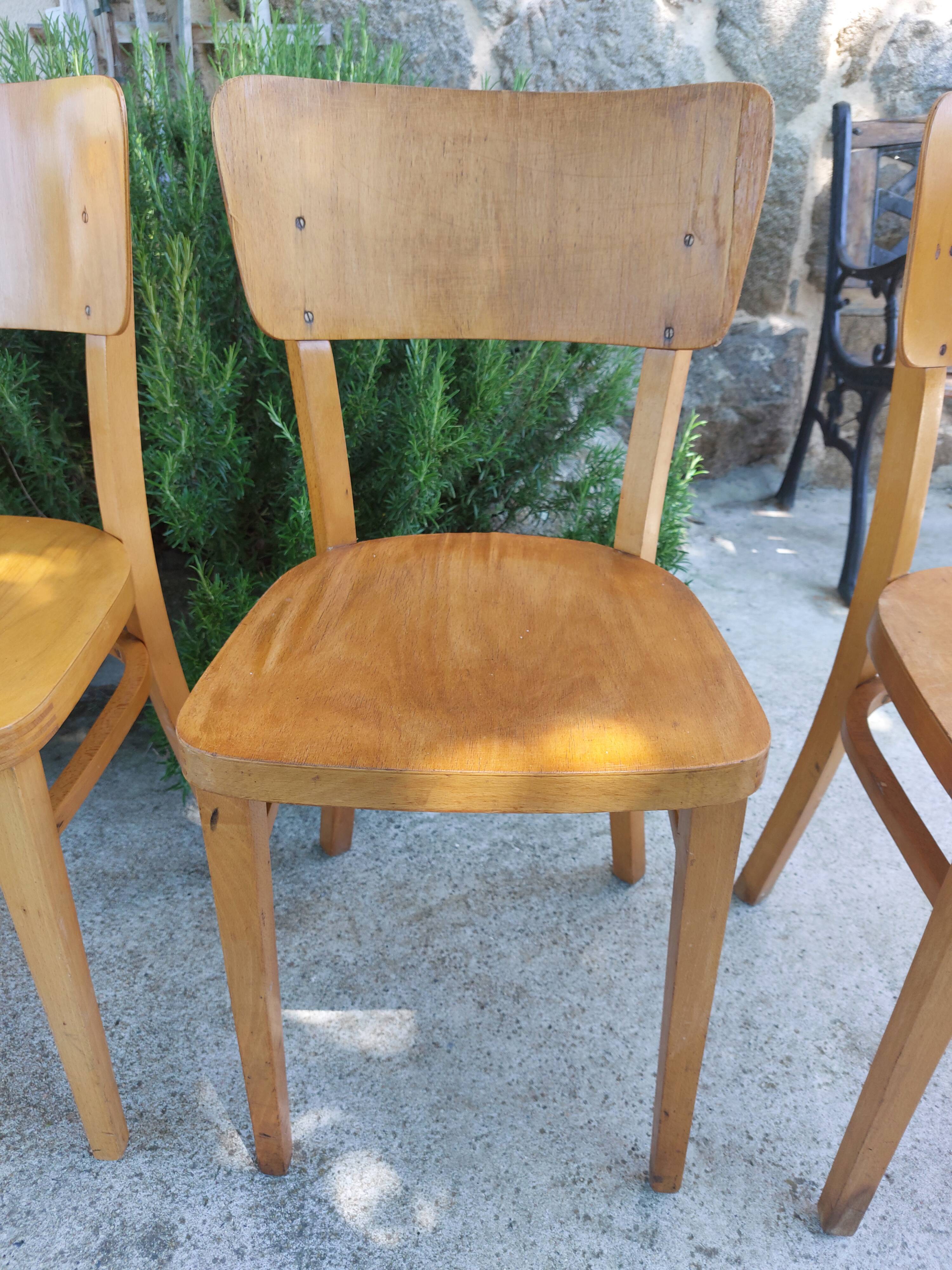4 bistro chairs, light colour