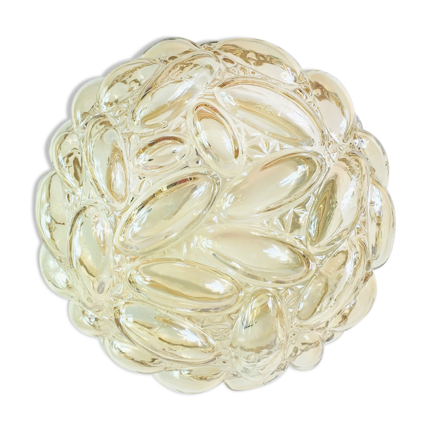 Mid-century amber bubble ceiling lamp by Helena Tynell for Glashütte Limburg, 1960s