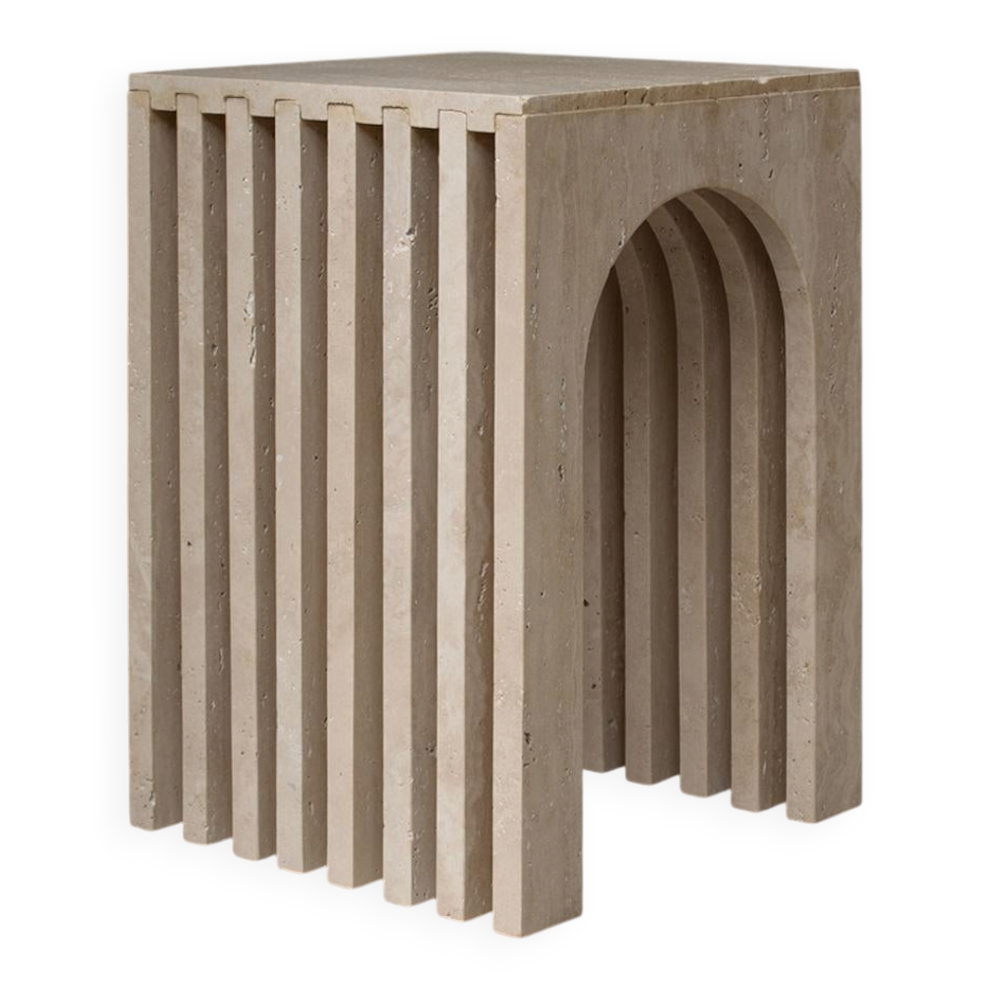 Table d'appoint balance en travertin