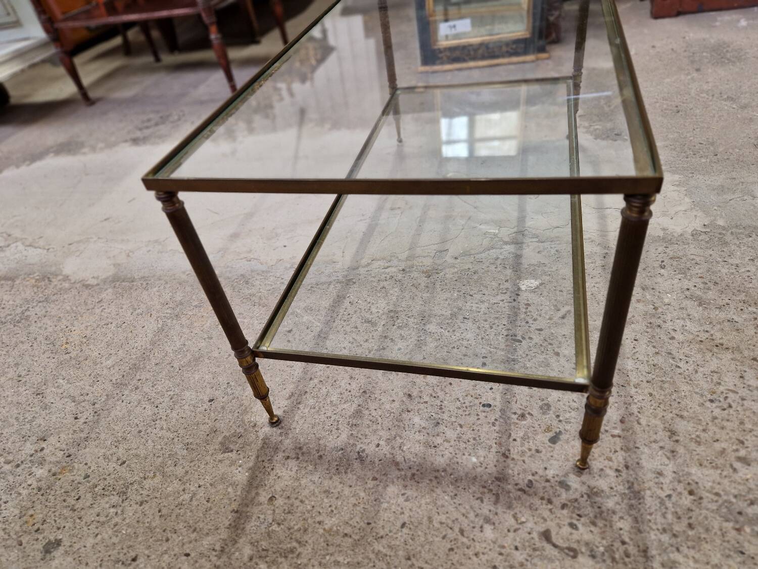 Brass and glass coffee table