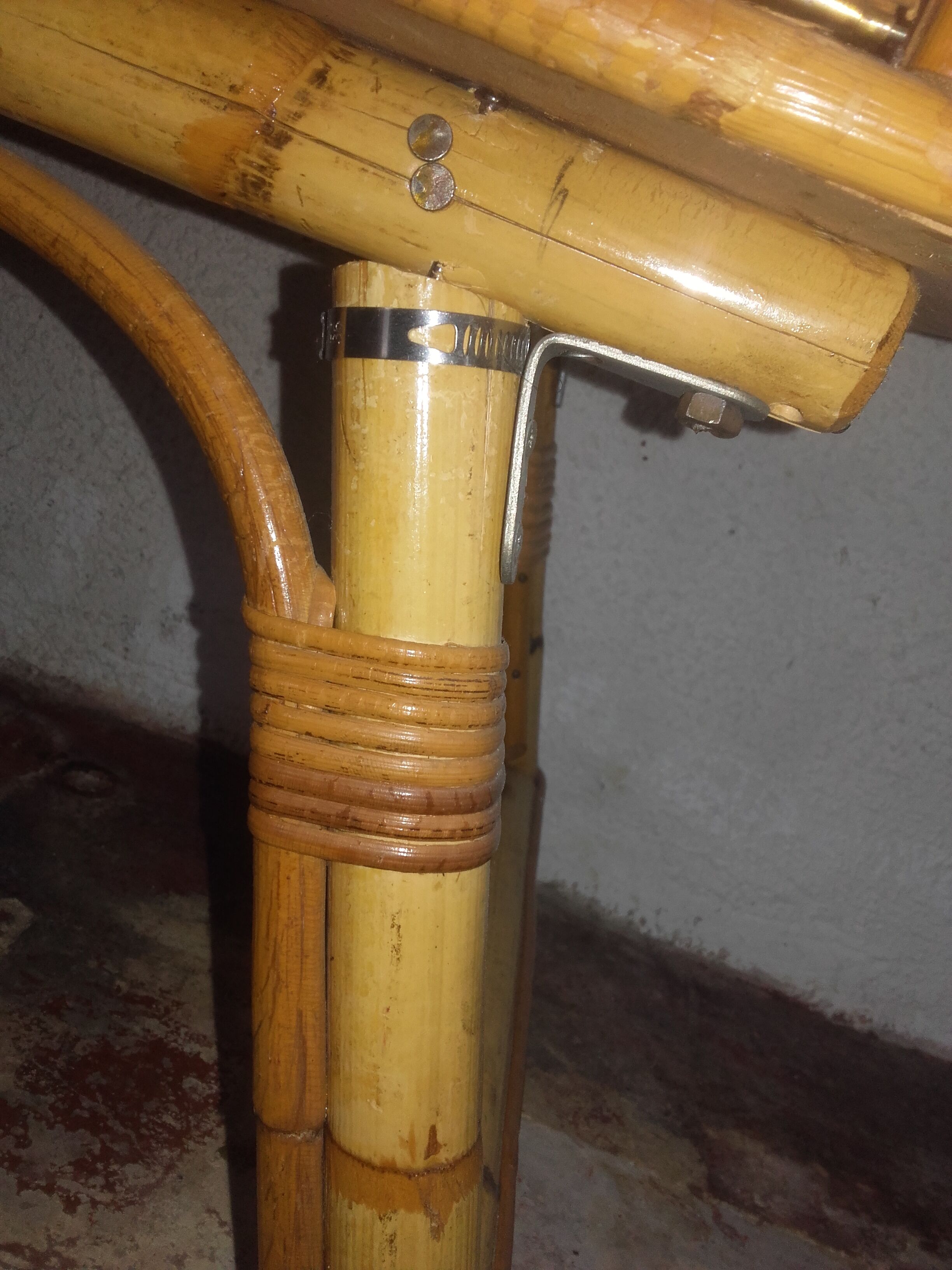 Rattan and bamboo bar cabinet