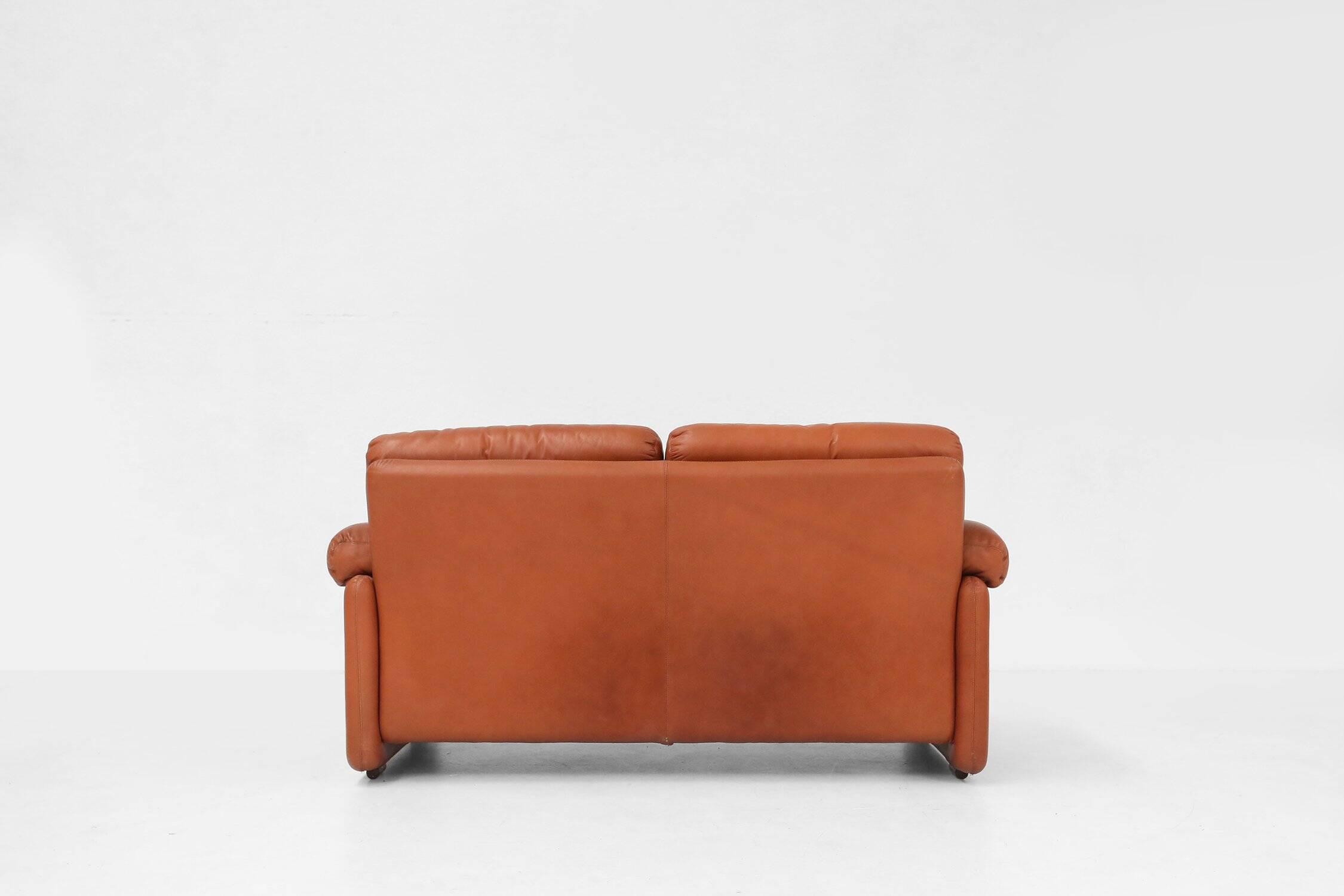 Canapé 2 places en cuir marron Coronado par Tobia Scarpa pour B&b Italia, Italie